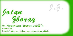 jolan zboray business card